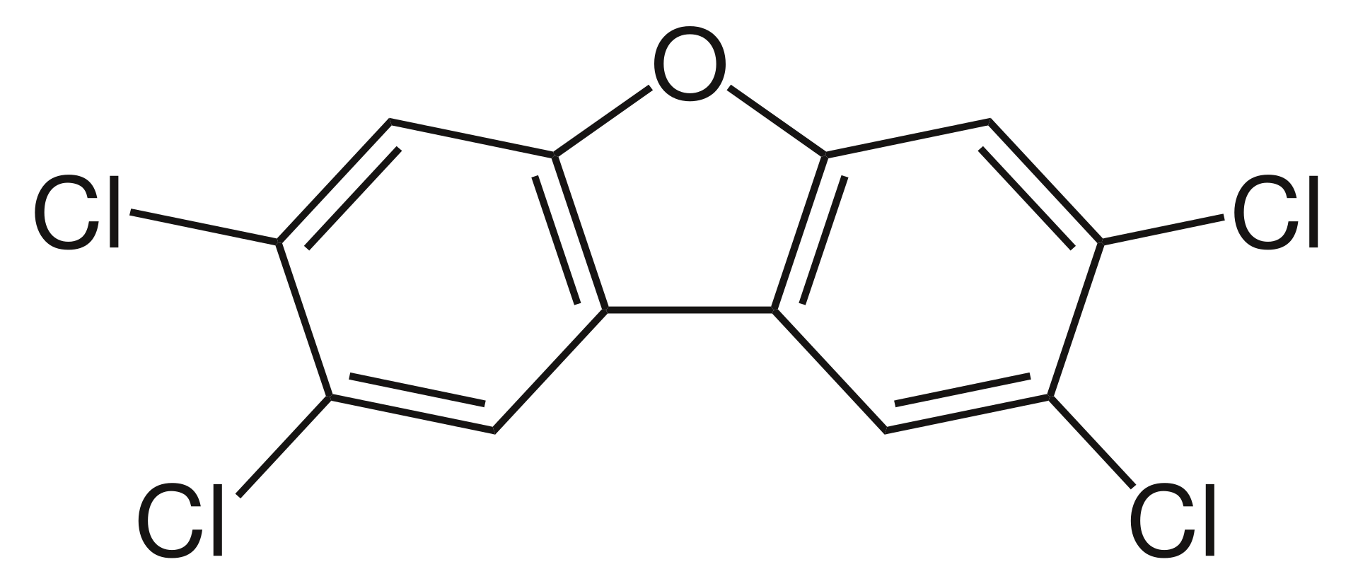 tetraclorodibenzofurano-struttura-molecolare